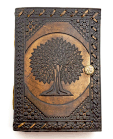 5 x 7 Tree of Life Leather Embossed Journal with Snap Closure